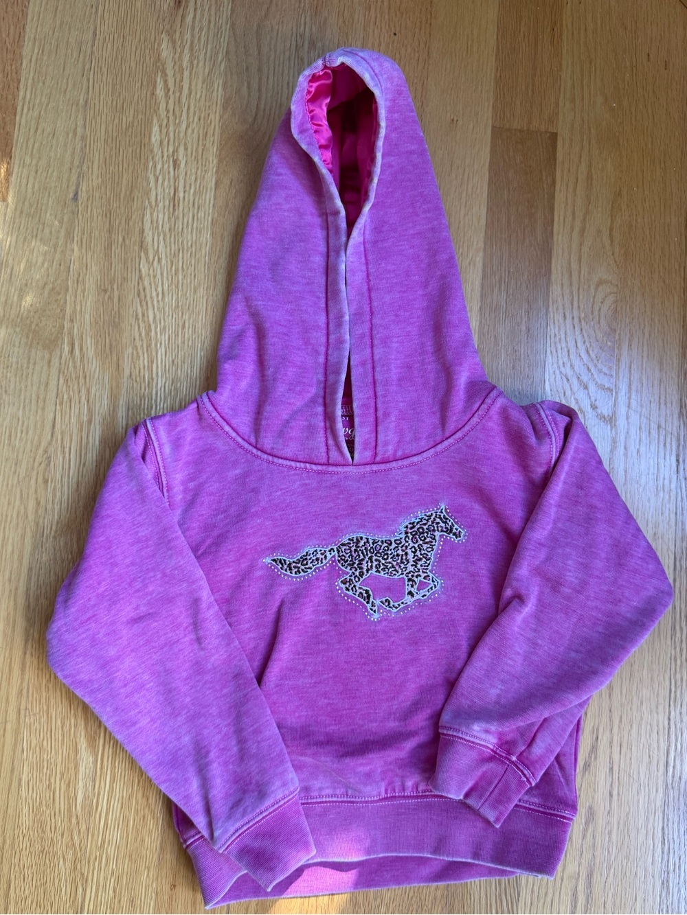 Cowgirl Hardware Pink Hooded Sweatshirt with Horse Graphic Sz 5T